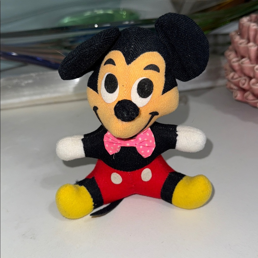 🎀VTG 1960-70s  Original Disney Mickey Mouse Plush mouse toy